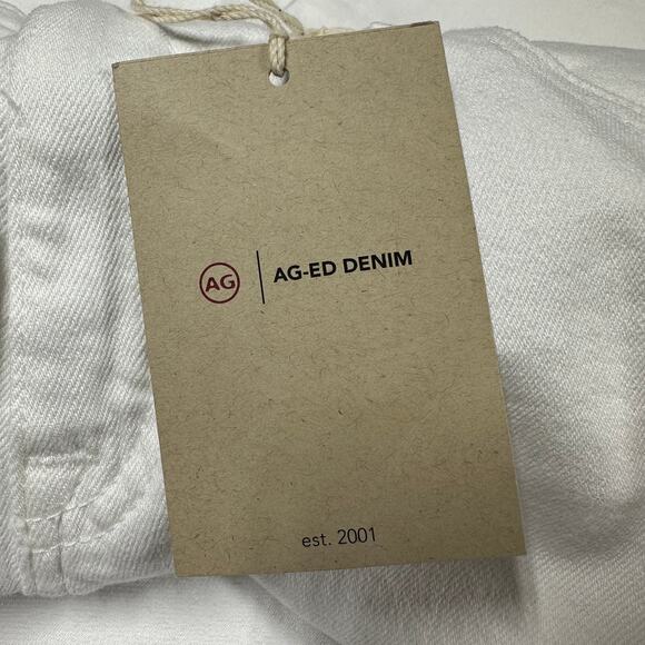 AG Adriano Goldschmied NWT Ex-Boyfriend Slouchy Slim White Denim Jeans Size 29R - Picture 7 of 12